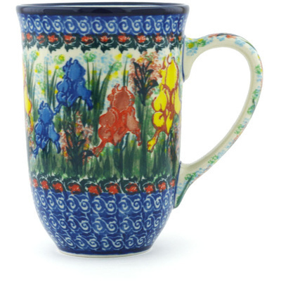 Polish Pottery Mug 19 oz Spring Iris UNIKAT