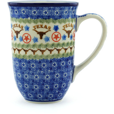 Polish Pottery Mug 19 oz Texas Longhorns