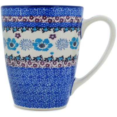 Polish Pottery Mug 22 oz Blooming Blues