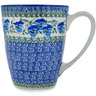 Polish Pottery Mug 22 oz Blue Pansy