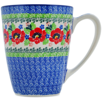 Polish Pottery Mug 22 oz Flourishing Flowers