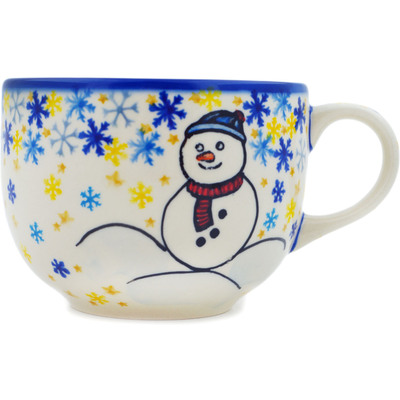 Polish Pottery Mug 23 oz Delightful Snowfall