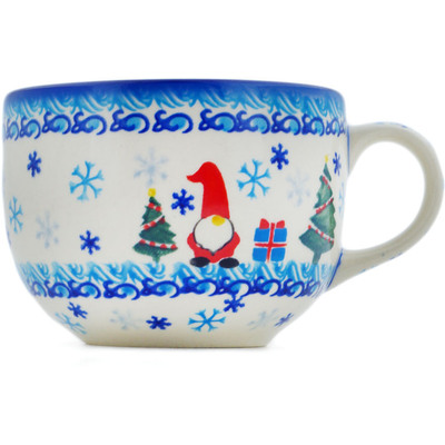 Polish Pottery Mug 23 oz Winter Gnome