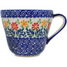 Polish Pottery Mug 26 oz Wave Of Flowers