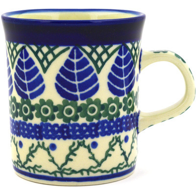 Polish Pottery Mug 5 oz Blue Alpine