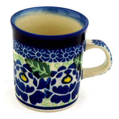 Polish Pottery Mug 5 oz Blue Bliss