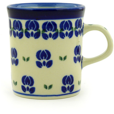 Polish Pottery Mug 5 oz Blue Lotus