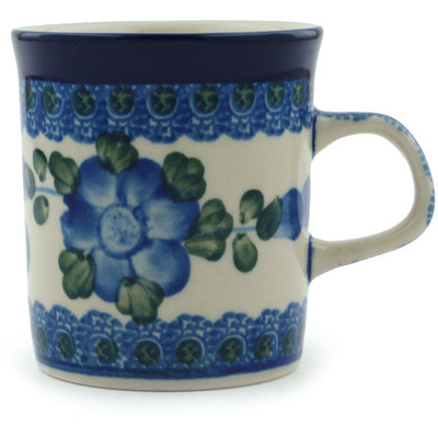 Polish Pottery Mug 5 oz Blue Poppies