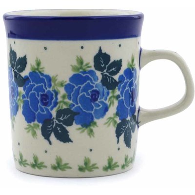 Polish Pottery Mug 5 oz Blue Rose