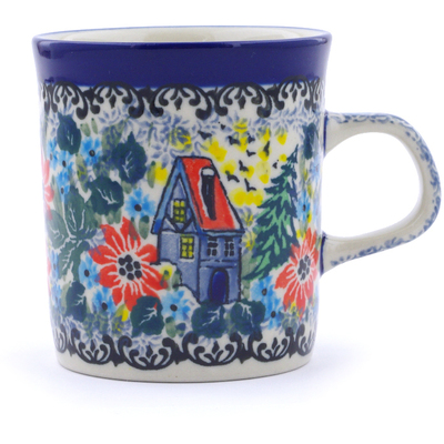 Polish Pottery Mug 5 oz Hidden Cottage UNIKAT