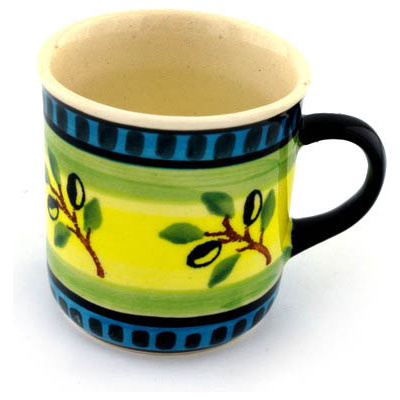 Polish Pottery Mug 5 oz Olive Grove