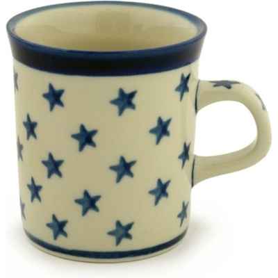 Polish Pottery Mug 5 oz Starburst Americana