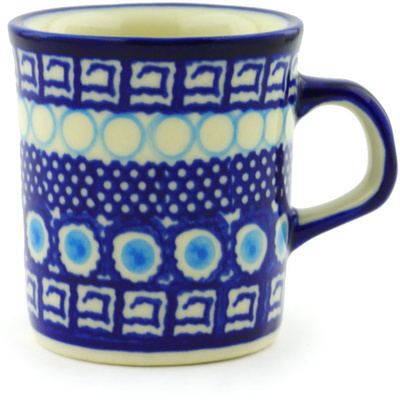 Polish Pottery Mug 5 oz Tribal Blue