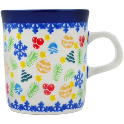 Polish Pottery Mug 5 oz Winter Sprinkles UNIKAT