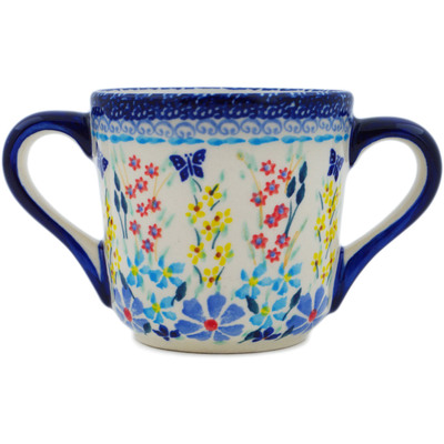 Polish Pottery Mug 7 oz Breathtaking Butterflies UNIKAT