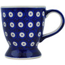 Polish Pottery Mug 7 oz Peacock Eyes