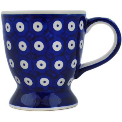 Polish Pottery Mug 7 oz Peacock Eyes