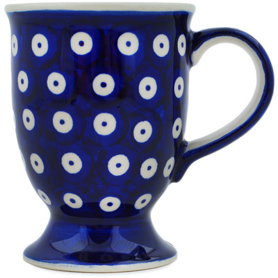 Polish Pottery Mug 7 oz Peacock Eyes