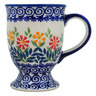 Polish Pottery Mug 7 oz Wave Of Flowers