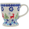 Polish Pottery Mug 7oz Ring Around The Reindeer
