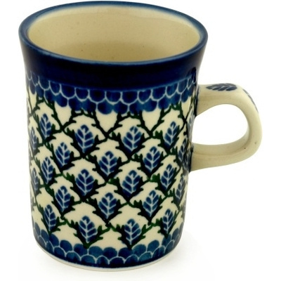 Polish Pottery Mug 8 oz Aspen Leaf Trellis