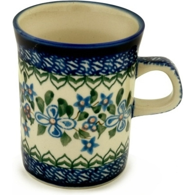 Polish Pottery Mug 8 oz Azure Blooms