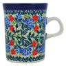 Polish Pottery Mug 8 oz Blue Bonnets UNIKAT