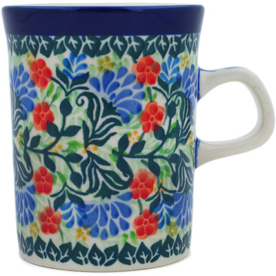 Polish Pottery Mug 8 oz Blue Bonnets UNIKAT