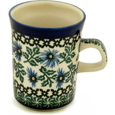 Polish Pottery Mug 8 oz Blue Chicory