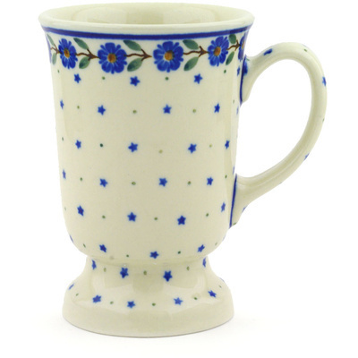 Polish Pottery Mug 8 oz Blue Vine Waltz