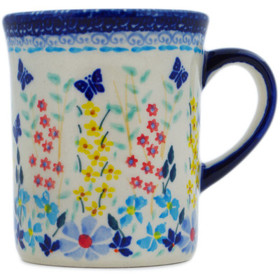 Polish Pottery Mug 8 oz Breathtaking Butterflies UNIKAT