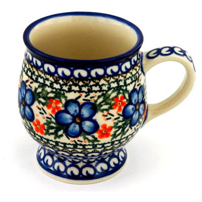 Polish Pottery Mug 8 oz Cobblestone Garden