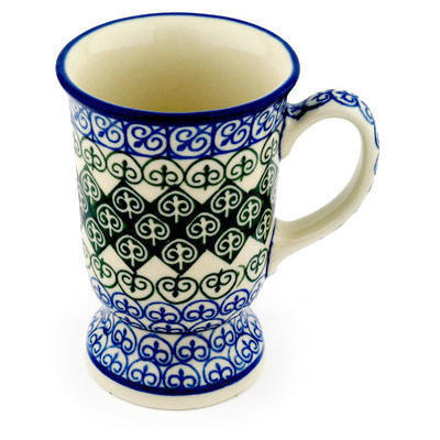 Polish Pottery Mug 8 oz Fleur De Lis