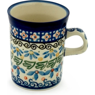 Polish Pottery Mug 8 oz Floral Medley