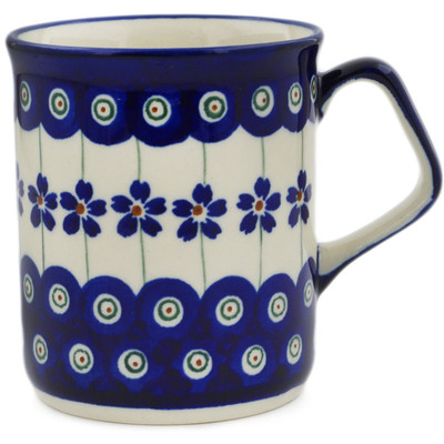 Polish Pottery Mug 8 oz Flowering Peacock