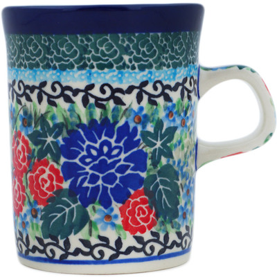 Polish Pottery Mug 8 oz Garden Trellis UNIKAT