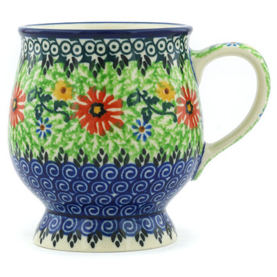 Polish Pottery Mug 8 oz Glorious Ornament UNIKAT