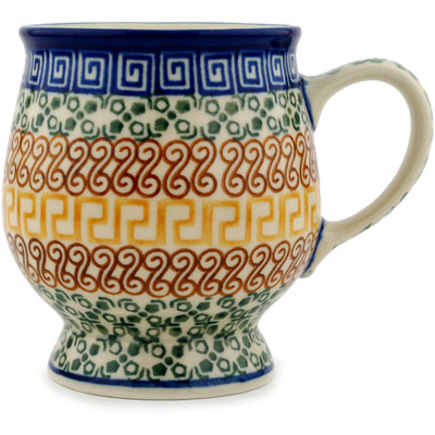 Polish Pottery Mug 8 oz Grecian Sea