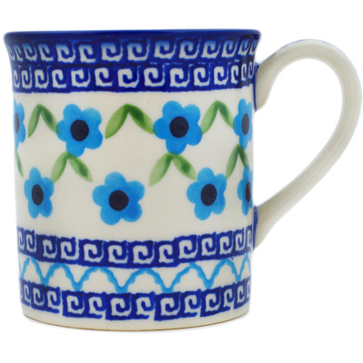 Polish Pottery Mug 8 oz Greek Daisies