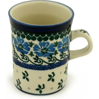 Polish Pottery Mug 8 oz Hidden Flowers