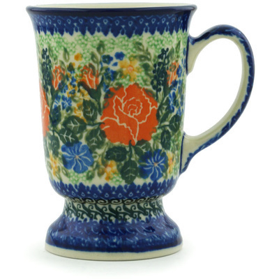 Polish Pottery Mug 8 oz Hidden Rose Garden UNIKAT