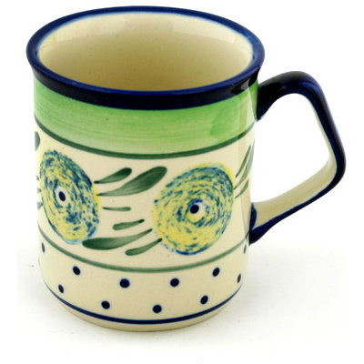 Polish Pottery Mug 8 oz Limon Swirl