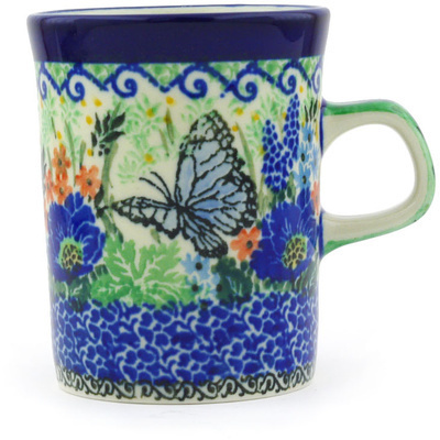 Polish Pottery Mug 8 oz Mariposa UNIKAT