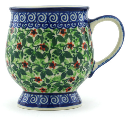 Polish Pottery Mug 8 oz Meadowbrook UNIKAT