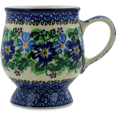Polish Pottery Mug 8 oz Morning Glory Wreath UNIKAT