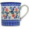 Polish Pottery Mug 8 oz Neon Wreath