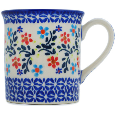 Polish Pottery Mug 8 oz Neon Wreath