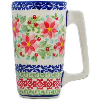 Polish Pottery Mug 8 oz Precious Pentas UNIKAT