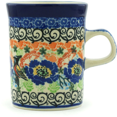 Polish Pottery Mug 8 oz Proud Blue Jay UNIKAT