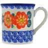 Polish Pottery Mug 8 oz Red Blossom